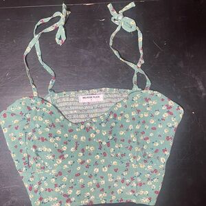 Green Floral Women's Top